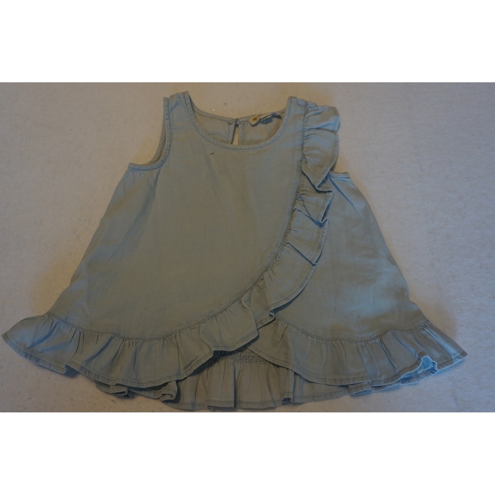 Tucker + Tate Girls Light Blue Ruffle Wrap Sleeveless Top Size 3
